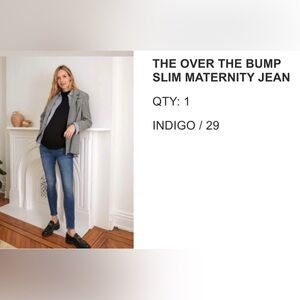 Hatch Over the Bump Slim Maternity Jean (Sz 29)